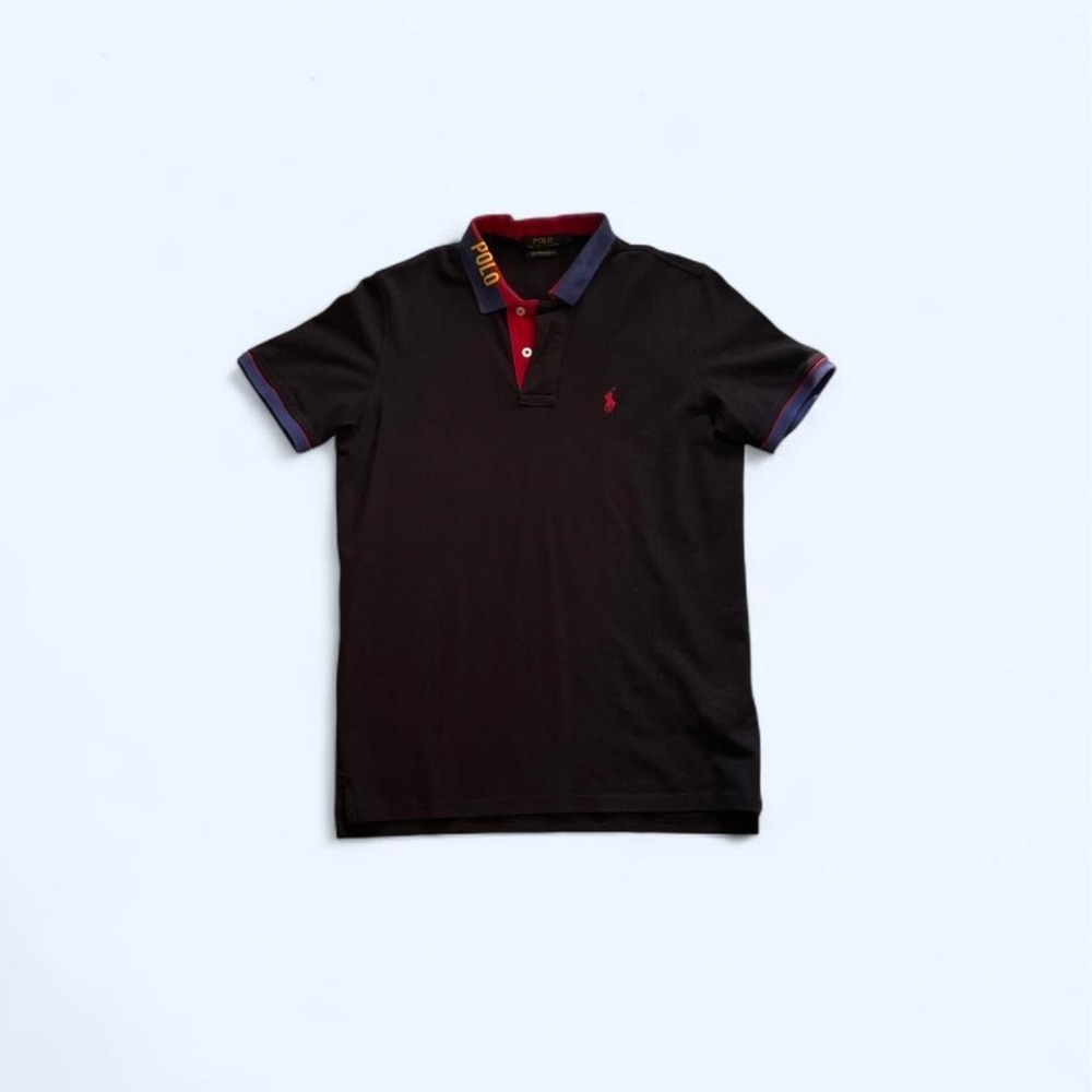 Black polo red collar‎ shirt size L by Polo Ralph Lauren